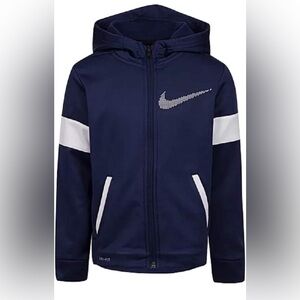 Nike Boys 4-5 Therma Fleece Colorblock Full Zip Hoodie (Midnight Navy)